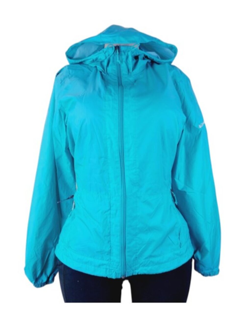 Columbia Women's Sea Blue Switchback Softshell Hooded Rain Jacket Size M